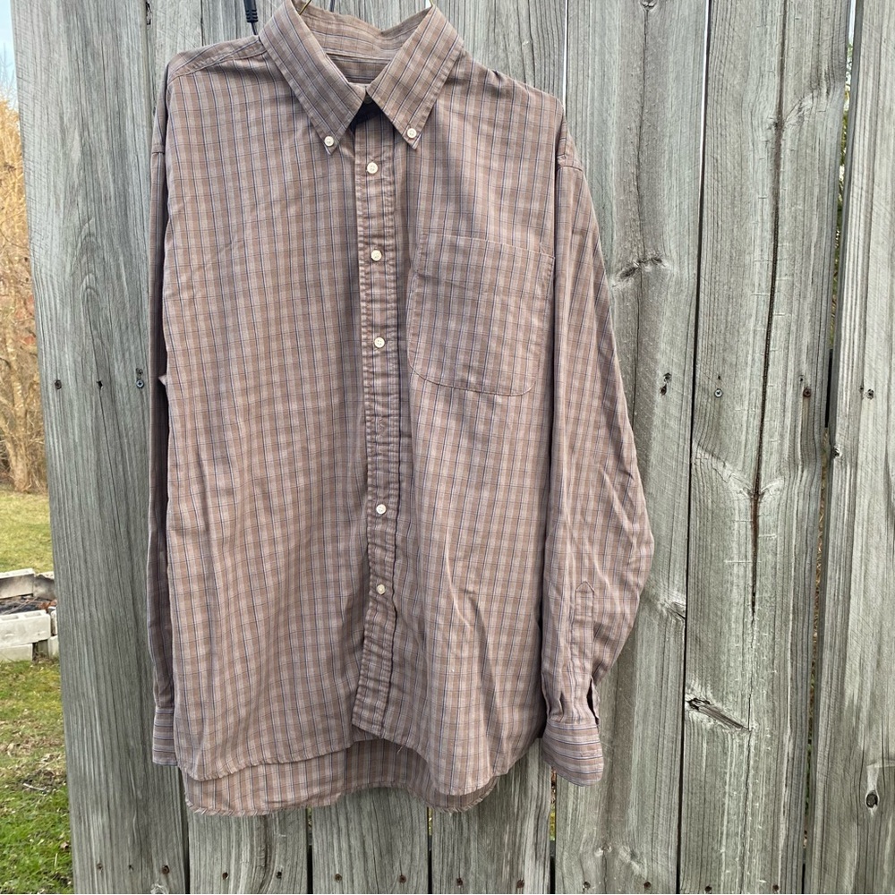 Men's Brown Plaid Shirt‎
